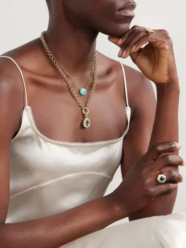 Mason and Books Droplet 14-karat Gold Opal, Prasiolite And Diamond Necklace | Thumbnail 5 Mason and Books Droplet 14-karat Gold Opal, Prasiolite And Diamond Necklace | Thumbnail 5