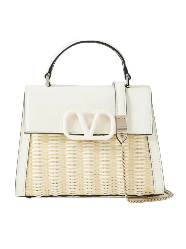 Vsling Small Raffia And Leather Shoulder Bag