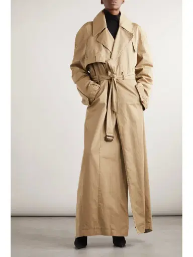 Balenciaga Oversized Asymmetric Cotton-twill Trench Coat | Thumbnail 3 Balenciaga Oversized Asymmetric Cotton-twill Trench Coat | Thumbnail 3