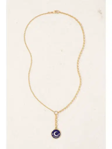 Foundrae Blue Crescent 18-karat Gold, Diamond And Enamel Necklace | Thumbnail 4 Foundrae Blue Crescent 18-karat Gold, Diamond And Enamel Necklace | Thumbnail 4