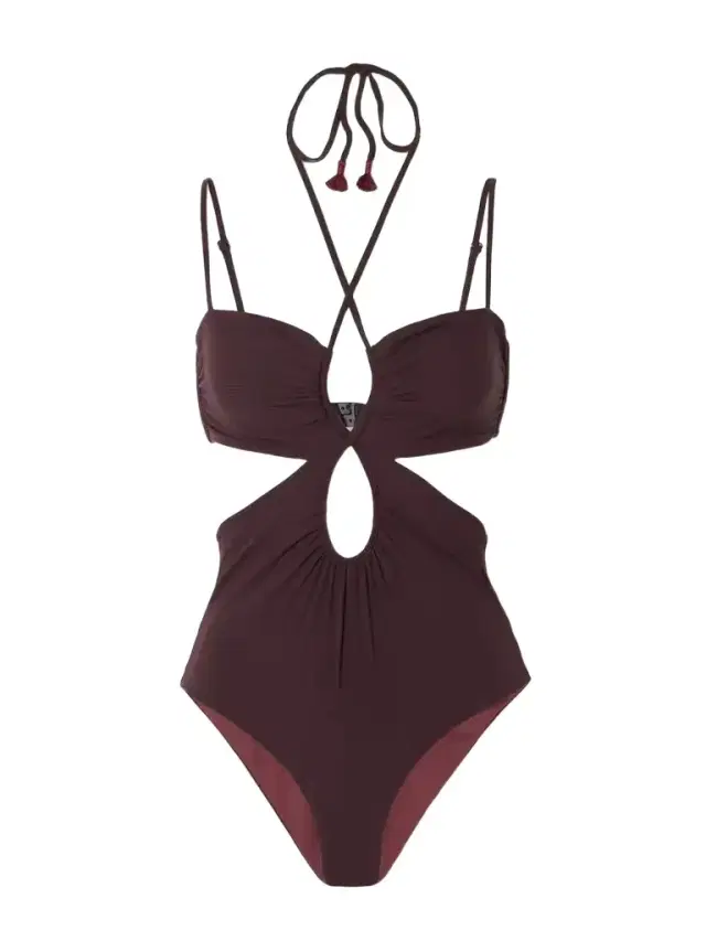 + Net Sustain Thorny Tasseled Cutout Ribbed Swimsuit - x large