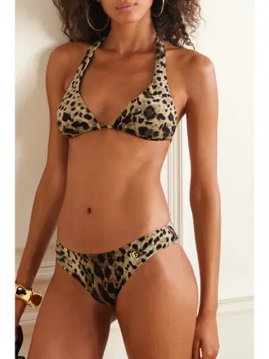 Dolce & Gabbana Leopard-print Halterneck Bikini Top | Thumbnail 2