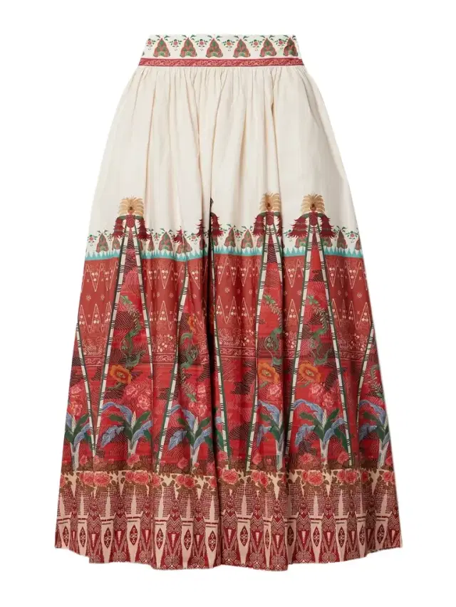 + Net Sustain Ombretta Pleated Printed Cotton Maxi Skirt - IT38