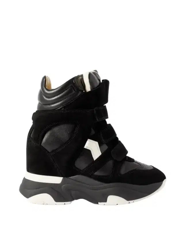 Balskee Leather And Suede High-top Wedge Sneakers