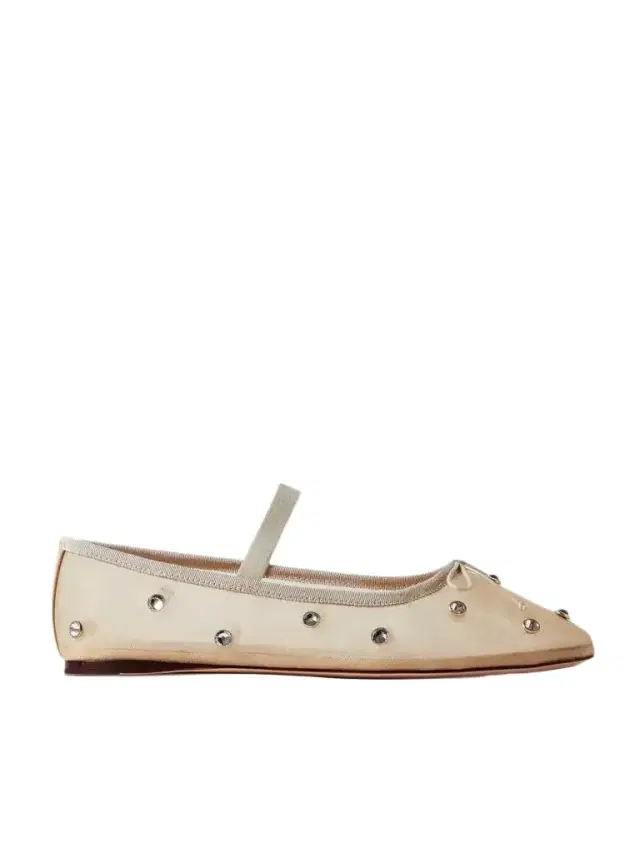 Leonie Crystal-embellished Mesh Ballet Flats