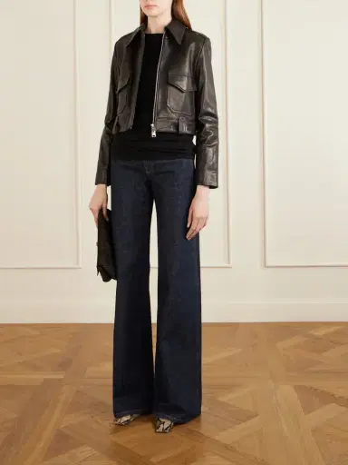 Khaite Cordelia Cropped Leather Jacket | Thumbnail 2 Khaite Cordelia Cropped Leather Jacket | Thumbnail 2