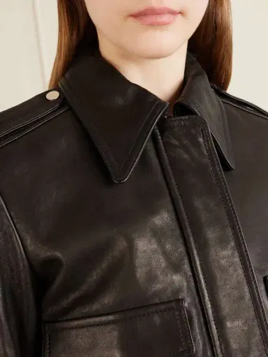 Khaite Cordelia Cropped Leather Jacket | Thumbnail 4 Khaite Cordelia Cropped Leather Jacket | Thumbnail 4
