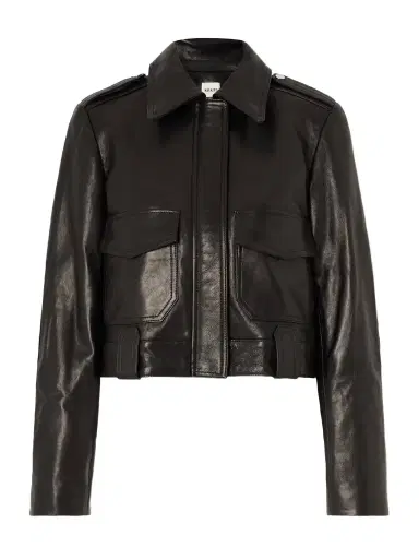 Khaite Cordelia Cropped Leather Jacket | Thumbnail 1 Khaite Cordelia Cropped Leather Jacket | Thumbnail 1