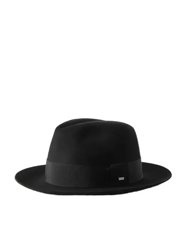 Embellished Grosgrain-trimmed Wool Fedora