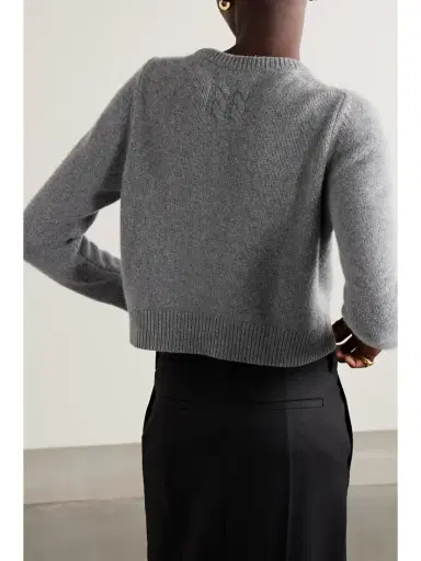 Nili Lotan Poppy Cropped Brushed Cashmere Sweater | Thumbnail 3 Nili Lotan Poppy Cropped Brushed Cashmere Sweater | Thumbnail 3