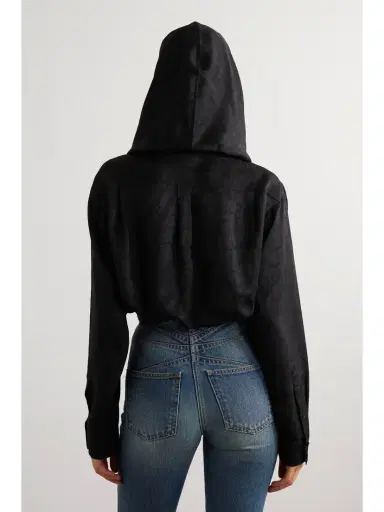 Alaïa Archetypes Hooded Satin-jacquard Bodysuit | Thumbnail 3 Alaïa Archetypes Hooded Satin-jacquard Bodysuit | Thumbnail 3
