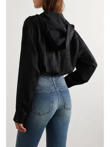 Alaïa Archetypes Hooded Satin-jacquard Bodysuit | Thumbnail 4 Alaïa Archetypes Hooded Satin-jacquard Bodysuit | Thumbnail 4