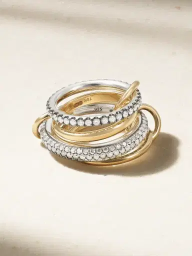 Spinelli Kilcollin Vega 18-karat Gold, Rhodium-plated Sterling Silver And Diamond Ring | Thumbnail 1 Spinelli Kilcollin Vega 18-karat Gold, Rhodium-plated Sterling Silver And Diamond Ring | Thumbnail 1