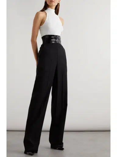 Alaïa Archetypes Belted Wool-blend Gabardine Wide-leg Pants | Thumbnail 2 Alaïa Archetypes Belted Wool-blend Gabardine Wide-leg Pants | Thumbnail 2