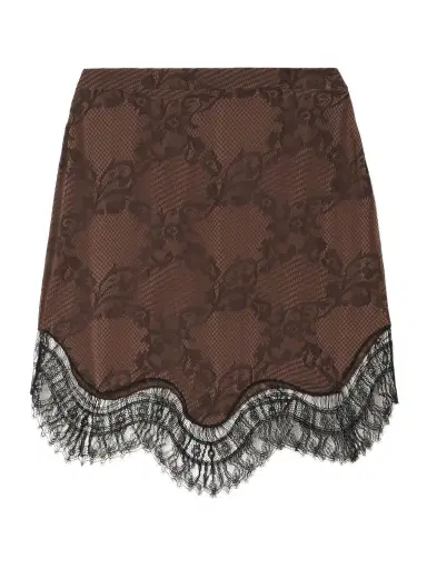Tom Ford Satin And Scalloped Lace Skirt | Thumbnail 1