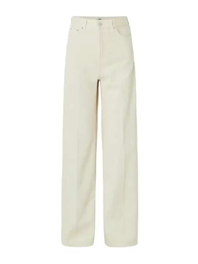 Pleated High-rise Wide-leg Organic Jeans