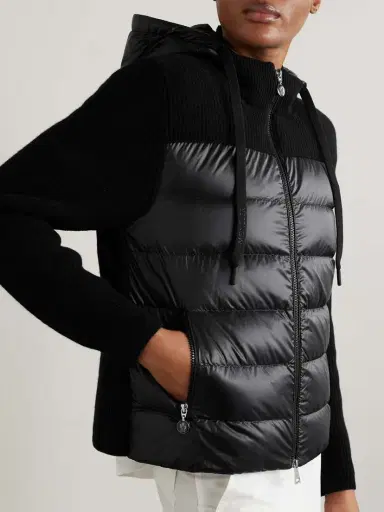 Moncler Ribbed Quilted Hooded Wool-trimmed Shell Down Jacket | Thumbnail 3 Moncler Ribbed Quilted Hooded Wool-trimmed Shell Down Jacket | Thumbnail 3