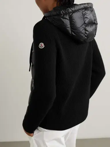Moncler Ribbed Quilted Hooded Wool-trimmed Shell Down Jacket | Thumbnail 4 Moncler Ribbed Quilted Hooded Wool-trimmed Shell Down Jacket | Thumbnail 4