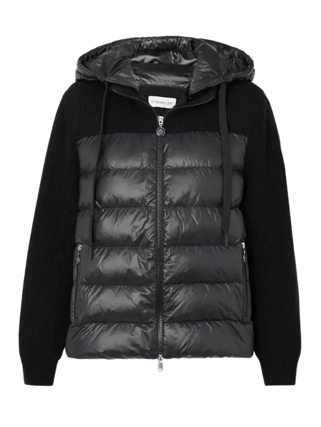 Moncler Ribbed Quilted Hooded Wool-trimmed Shell Down Jacket