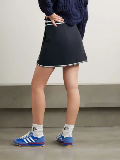 Moncler Appliquéd Striped Cotton-piqué Mini Wrap Skirt | Thumbnail 3