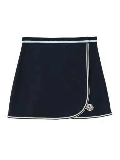 Moncler Appliquéd Striped Cotton-piqué Mini Wrap Skirt | Thumbnail 1