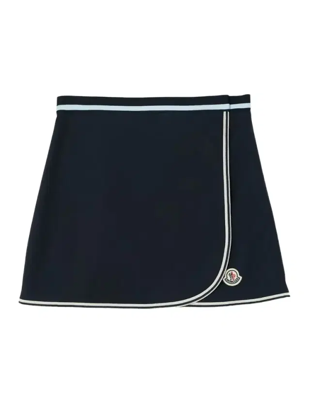 Appliquéd Striped Cotton-piqué Mini Wrap Skirt