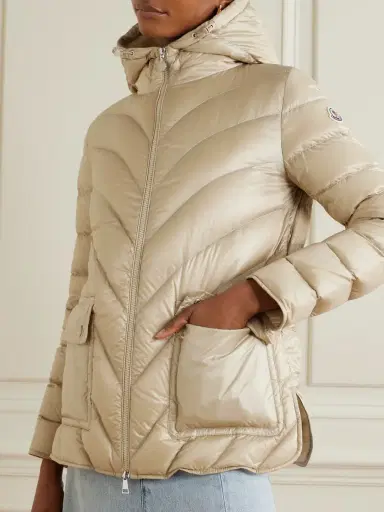Moncler Argenno Hooded Belted Appliquéd Quilted Shell Down Coat | Thumbnail 3 Moncler Argenno Hooded Belted Appliquéd Quilted Shell Down Coat | Thumbnail 3