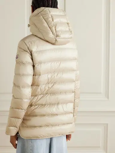 Moncler Argenno Hooded Belted Appliquéd Quilted Shell Down Coat | Thumbnail 4 Moncler Argenno Hooded Belted Appliquéd Quilted Shell Down Coat | Thumbnail 4