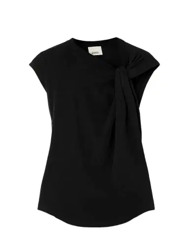 Isabel Marant Nayda Knotted Cotton-jersey Top | Thumbnail 1 Isabel Marant Nayda Knotted Cotton-jersey Top | Thumbnail 1