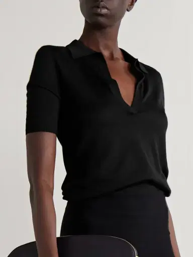 Gabriela Hearst Frank Cashmere And Silk-blend Polo Shirt | Thumbnail 3 Gabriela Hearst Frank Cashmere And Silk-blend Polo Shirt | Thumbnail 3