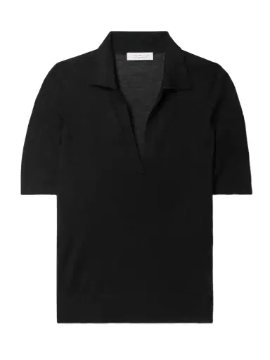 Gabriela Hearst Frank Cashmere And Silk-blend Polo Shirt | Thumbnail 1 Gabriela Hearst Frank Cashmere And Silk-blend Polo Shirt | Thumbnail 1