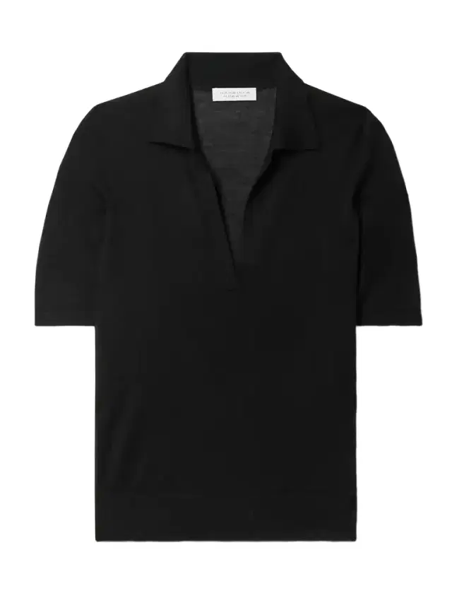 Gabriela Hearst Frank Cashmere And Silk-blend Polo Shirt