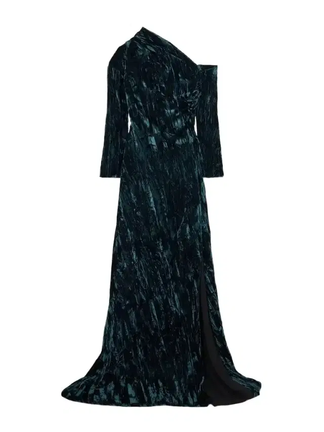 16Arlington Alder One-shoulder Crushed-velvet Gown