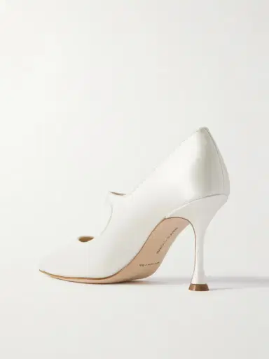 Manolo Blahnik Campari Bridal 90 Grosgrain-trimmed Satin Mary Jane Pumps | Thumbnail 3 Manolo Blahnik Campari Bridal 90 Grosgrain-trimmed Satin Mary Jane Pumps | Thumbnail 3