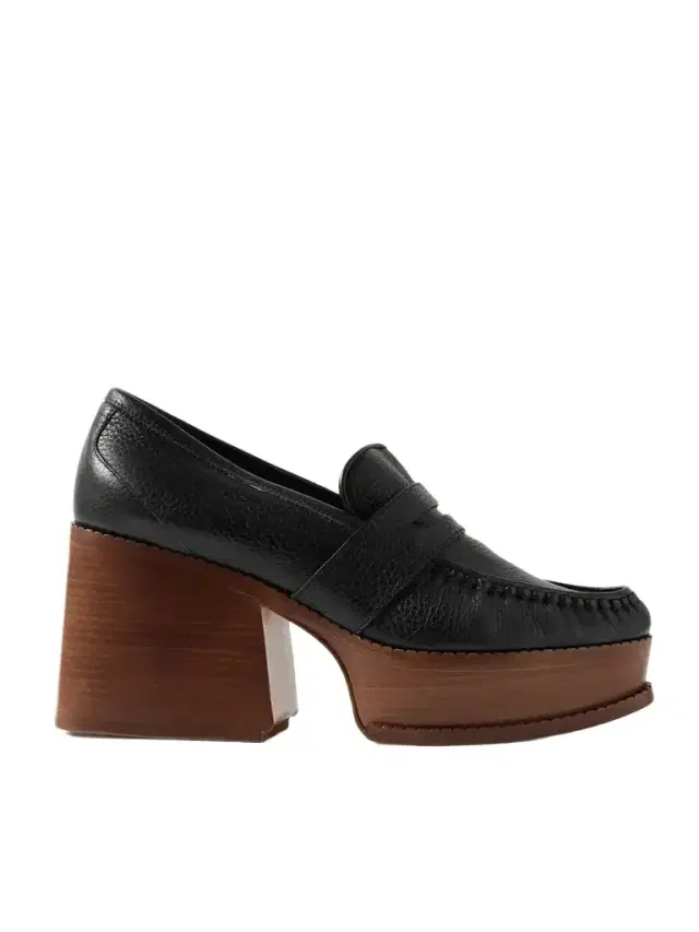 Augusta Textured-leather Platform Loafers