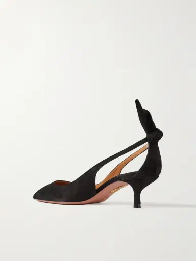 Aquazzura Bow Tie 50 Suede Pumps | Thumbnail 3 Aquazzura Bow Tie 50 Suede Pumps | Thumbnail 3