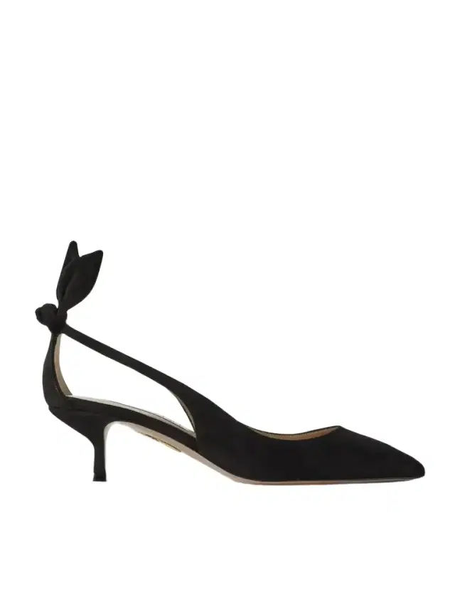 Aquazzura Bow Tie 50 Suede Pumps