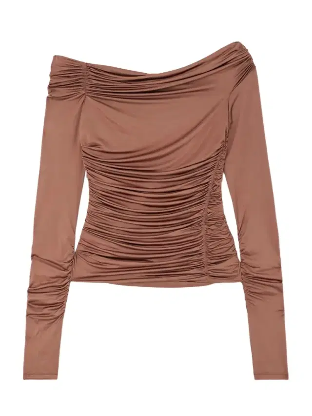 One-shoulder Ruched Stretch-satin Jersey Top