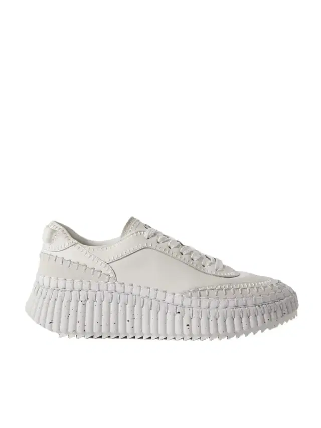 Chloé + Net Sustain Nama Embroidered Suede-trimmed Leather Sneakers