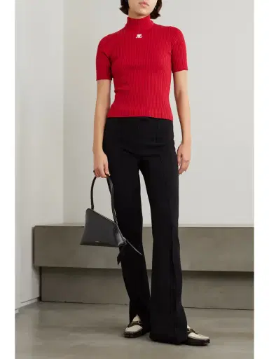 Courrèges Embroidered Ribbed-knit Top | Thumbnail 2 Courrèges Embroidered Ribbed-knit Top | Thumbnail 2