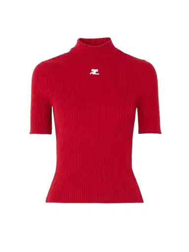 Courrèges Embroidered Ribbed-knit Top | Thumbnail 1 Courrèges Embroidered Ribbed-knit Top | Thumbnail 1