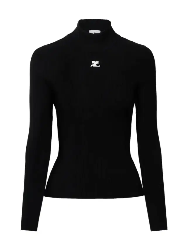 Courreges Reedition Embroidered Ribbed-knit Turtleneck Sweater