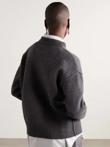 AMI PARIS + Net Sustain Adc Intarsia Wool Sweater | Thumbnail 3 AMI PARIS + Net Sustain Adc Intarsia Wool Sweater | Thumbnail 3