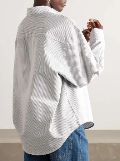 AMI PARIS Adc Embroidered Striped Cotton-poplin Shirt | Thumbnail 4 AMI PARIS Adc Embroidered Striped Cotton-poplin Shirt | Thumbnail 4