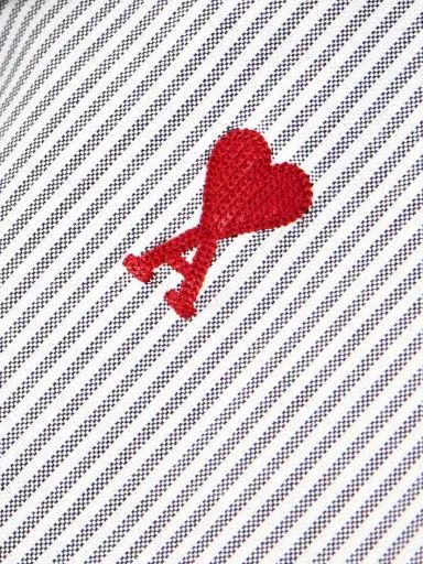 AMI PARIS Adc Embroidered Striped Cotton-poplin Shirt | Thumbnail 5 AMI PARIS Adc Embroidered Striped Cotton-poplin Shirt | Thumbnail 5
