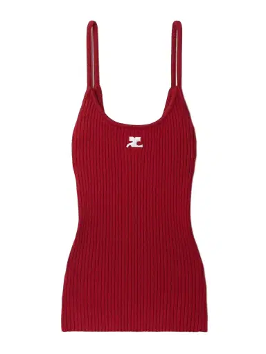 Courrèges Reedition Appliquéd Ribbed-knit Tank | Thumbnail 1