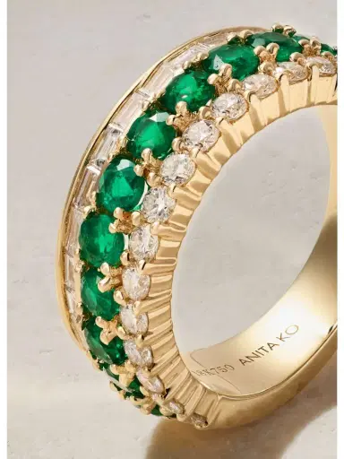 Anita Ko 18-karat Gold, Emerald And Diamond Ring | Thumbnail 4 Anita Ko 18-karat Gold, Emerald And Diamond Ring | Thumbnail 4