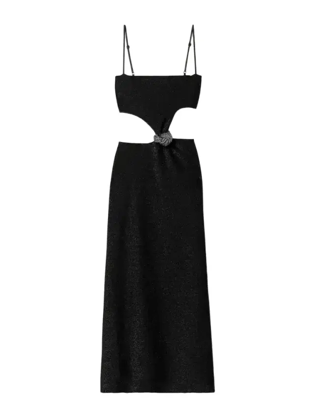 + Net Sustain Sueño Costero Cutout Embellished Metallic Stretch-jersey Midi Dress