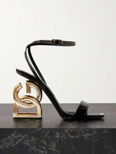Dolce & Gabbana Keira Embellished Patent-leather Sandals | Thumbnail 1 Dolce & Gabbana Keira Embellished Patent-leather Sandals | Thumbnail 1