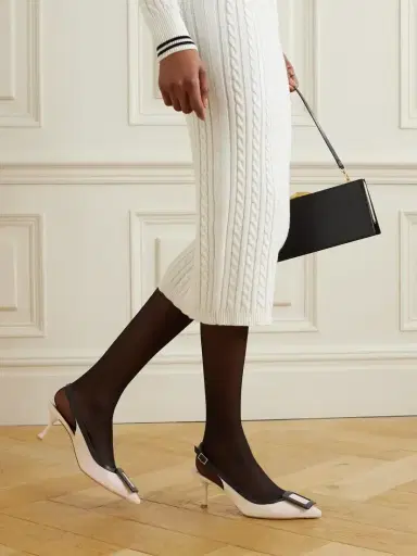 Roger Vivier Viv In The City 65 Two-tone Leather Point-toe Slingback Pumps | Thumbnail 2 Roger Vivier Viv In The City 65 Two-tone Leather Point-toe Slingback Pumps | Thumbnail 2